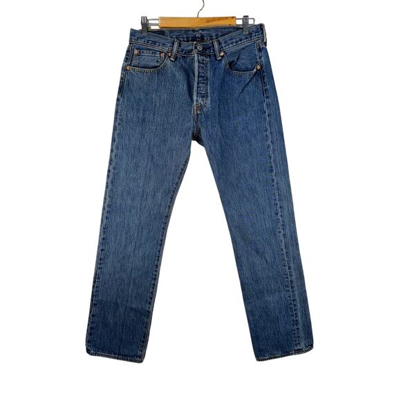 Levi’s 501 Denim Jeans Medium Wash Straight Leg Men’s Size 32 X 32 Y2K Vintage - Picture 1 of 10